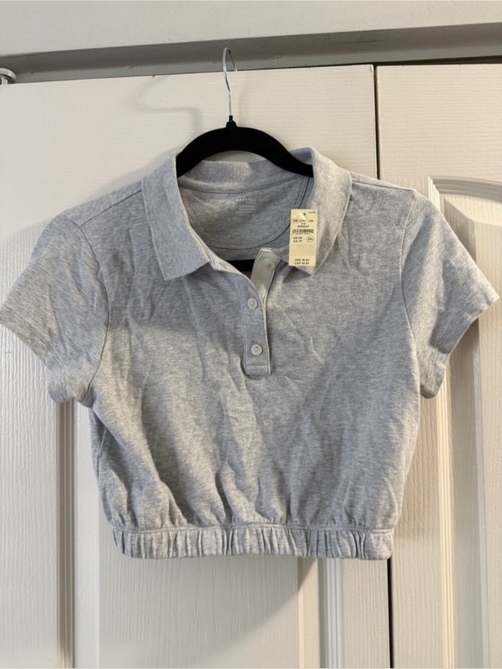 Gray Polo Crop Top